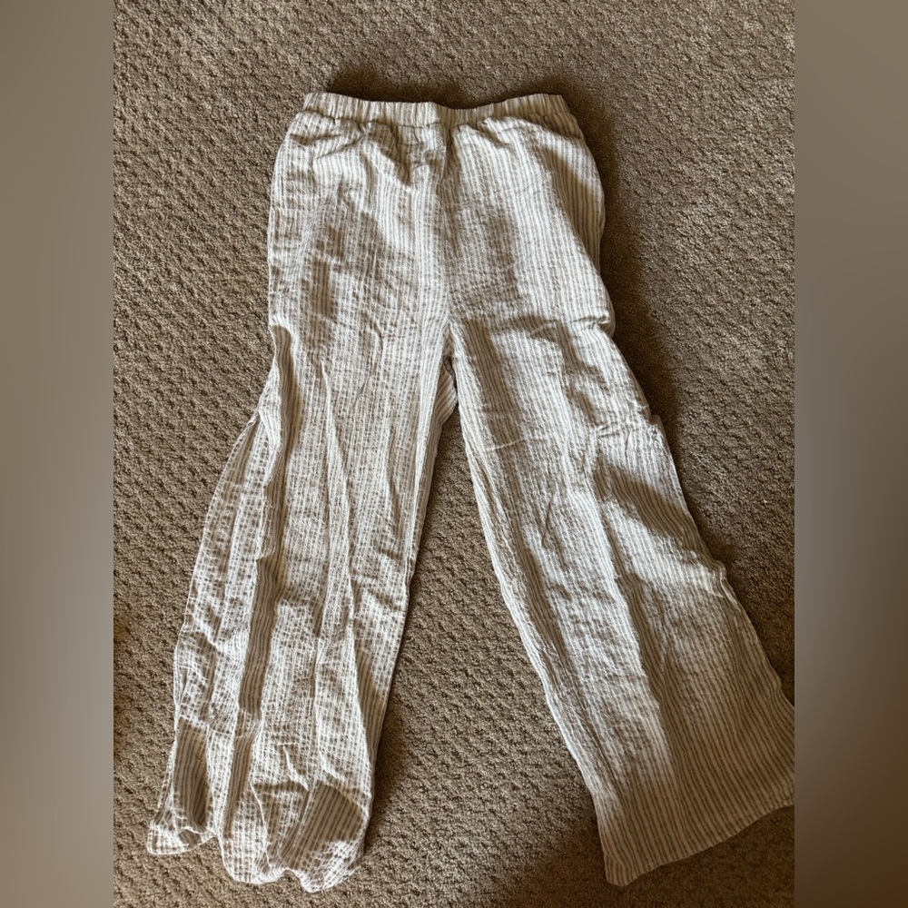 By Together Light Striped Linen Like Pant